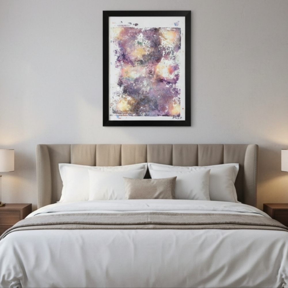HANDCRAFTED Framed Abstract Painting HANDMADE Artwork HANDPAINTED Wall Art Decor